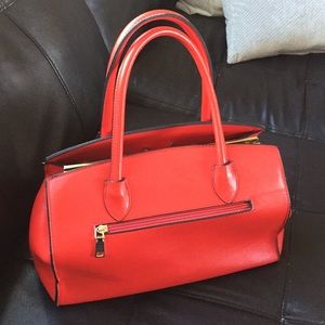 Red Designer Saddle Purse Bag Satchel